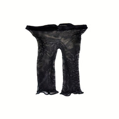 Solid High Rise Stretchy Fishnet Biker Stockings