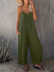 Wide Leg Jumpsuit Sleeveless Backless Summer Women's Clothing