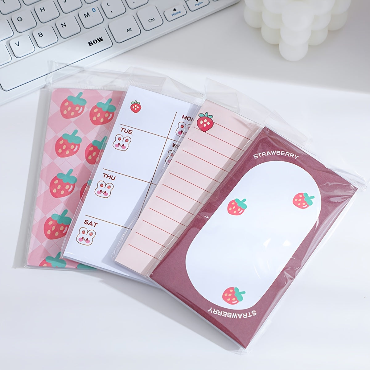 Strawberry Planner Memo Pad 15inch 50 Sheets Weekly Plan Stationery School Offic
