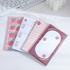 Strawberry Planner Memo Pad 15inch 50 Sheets Weekly Plan Stationery School Offic