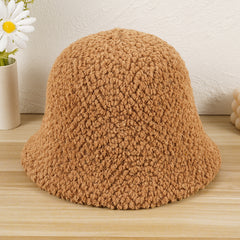 Adult Fluffy Bucket Hat Outdoor Sport Hats Winter Spring Autumn Valentines
