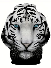 Lion 3D Print Hoodie Kangaroo Pocket Hooded Pullover Men