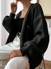 Casual Lantern Sleeve Cardigan Open Front