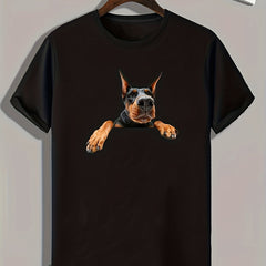 Dog Print Men's Graphic T-Shirt for Summer