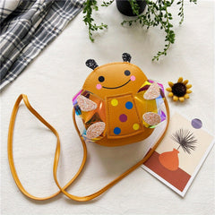 Girls Glitter Cartoon Bee Shoulder Bag Coin Purse Crossbody Bag