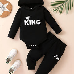 Baby Toddler KING Hooded Romper Pants Set