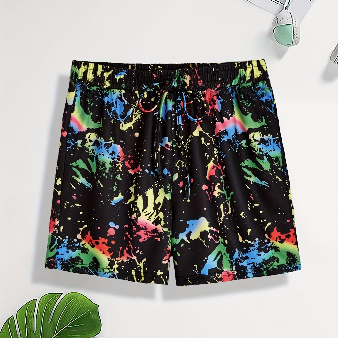 Graphic Print Drawstring Shorts for Women