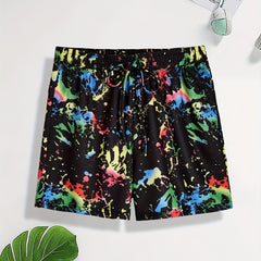 Graphic Print Drawstring Shorts for Women