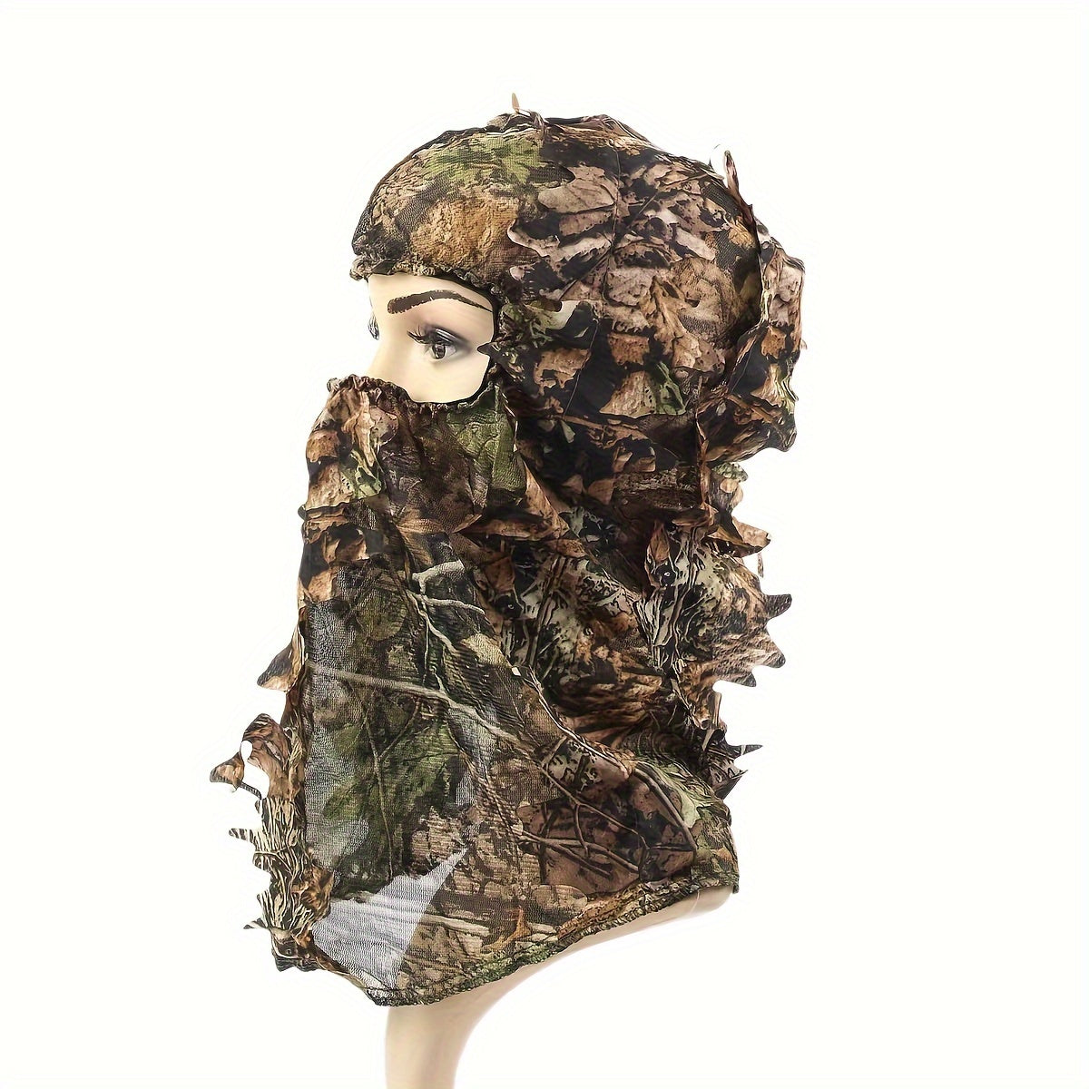 Camouflage Leafy Camo Face Mask for Outdoor Fishing