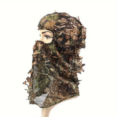 Camouflage Leafy Camo Face Mask for Outdoor Fishing