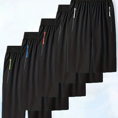 Men's Colorful Zipper Shorts Loose Fitting Sporty Shorts