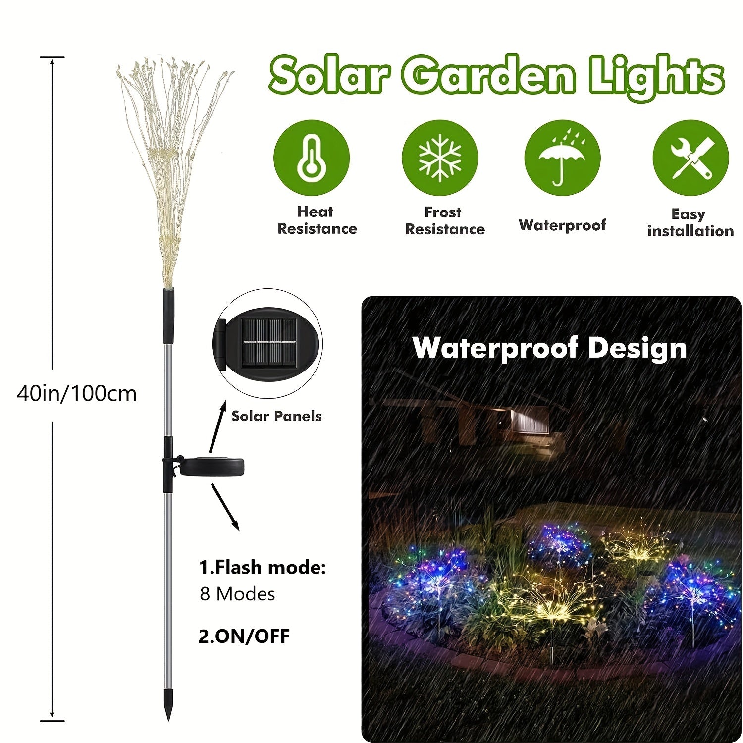 Outdoor Solar Firework Lights with 200 LEDs