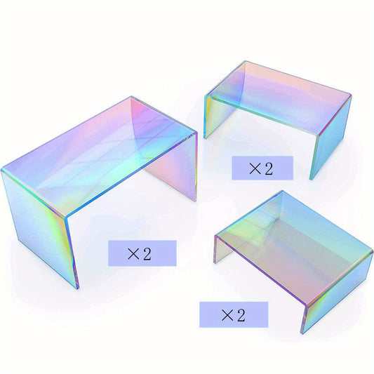 6pcs Rainbow Acrylic Display Rack for Shoes Collectibles