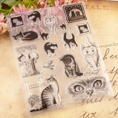 Cat Expressions Clear Stamps for DIY Craft Making Greeting Card