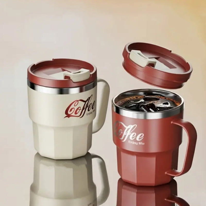 Stainless Steel Coffee Mug with Lid Double Walled Travel Cup Spill Proof