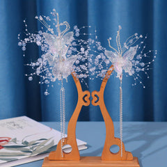 Rhinestone Tassel Clip Butterfly Hairpin