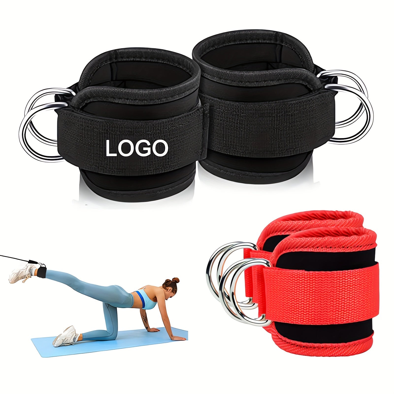 Adjustable Ankle Strap Double D Ring Anti Sprain Fitness Ankle Strap