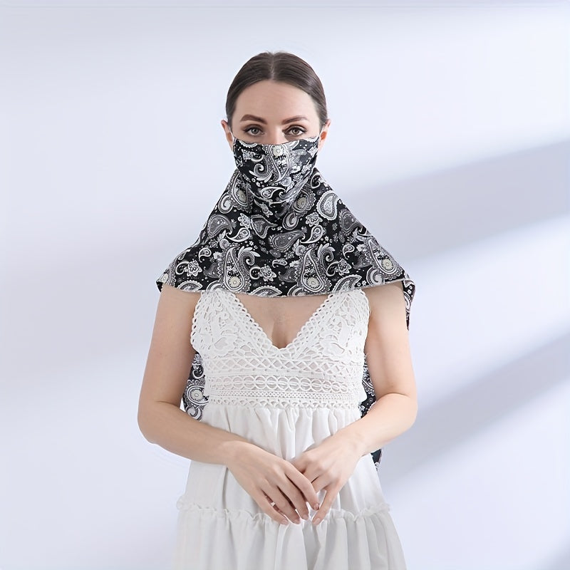 Paisley Print Sunscreen Face Scarf Mask & Neck Gaiter for Outdoor Cycling