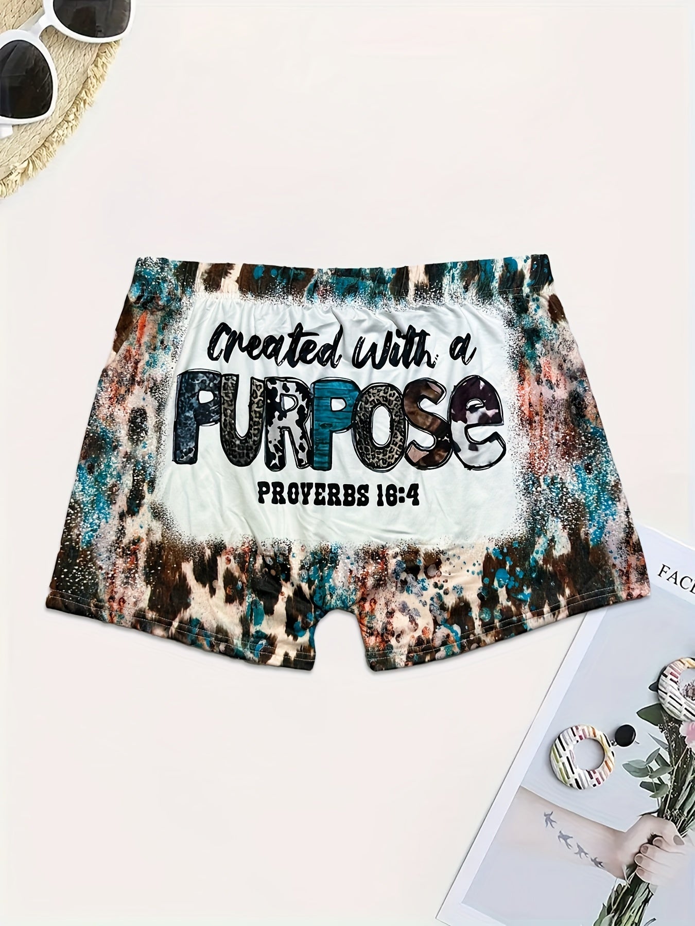 Sexy Shorts Women's Plus Funny Slogan Print Tie Dye