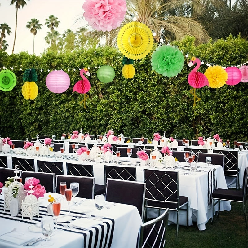 13pcs Flamingo Hawaiian Party Decoration Set