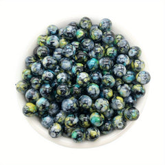 50pcs 8mm Double Multicolor Acrylic Beads Round Pearl Beads for Jewelry Making