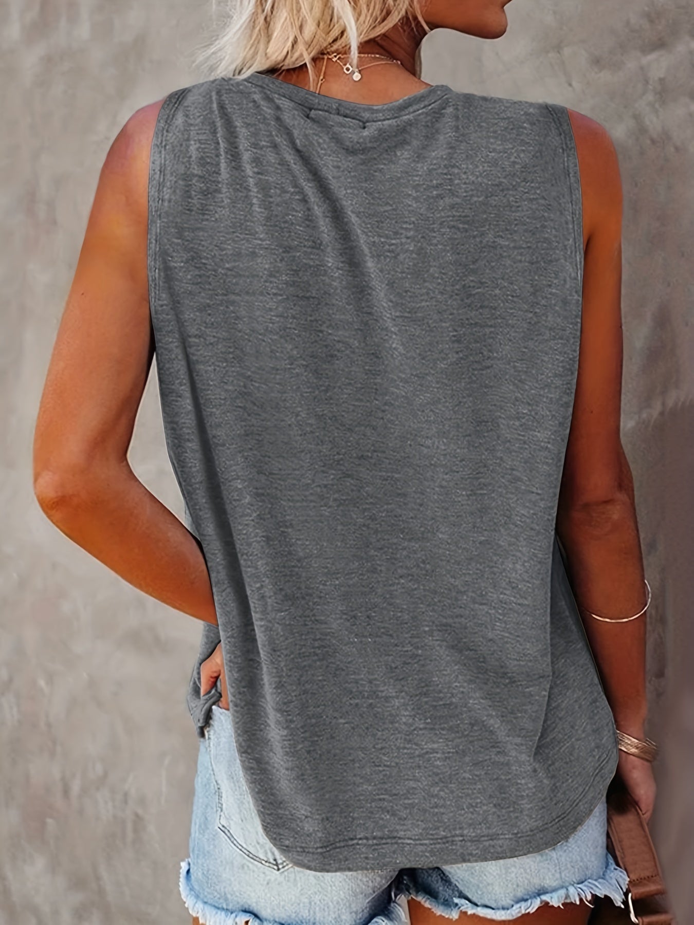 Skeleton & NEVER BETTER Print Tank Top Sleeveless Top For Summer Women