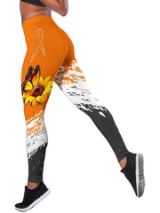 Floral Print Skinny Stretchy Leggings High Waist