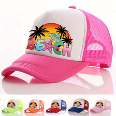 Summer Multicolor Hat Starfish Beach Print Men's Peaked Cap Street Sunshade