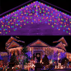 4m 13ft 90LED Icicle Lights Outdoor Decoration 8 Modes USB Plug In Waterproof