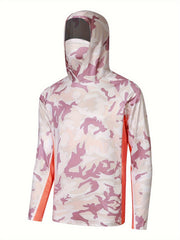 Men's UPF 50 Sun Protection Hoodie Mask Long Sleeve Quick Dry Top