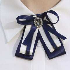 Bee Decor Faux Pearl Necktie Crystal Metal Bow Tie