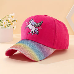 Kids Rainbow Unicorn Baseball Cap Visor