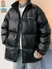 Men's Stand Collar Padded Jacket Casual Warm Soft Loose Winter Coat