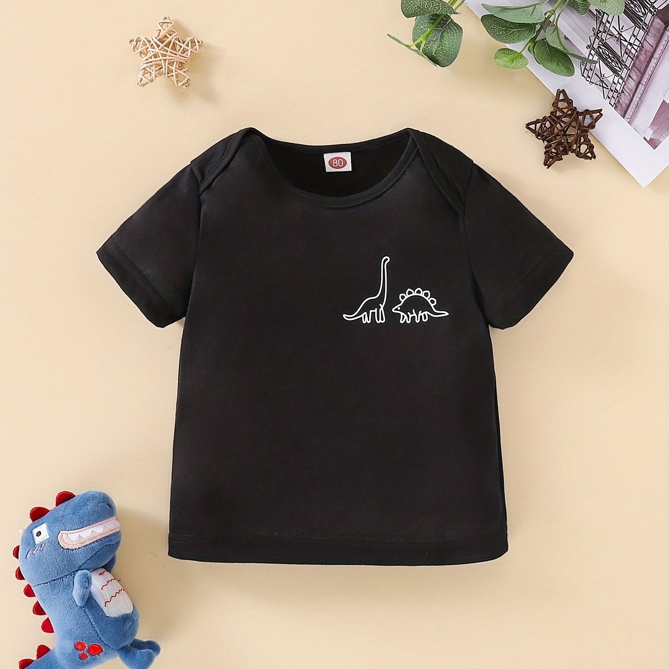 Boy's Cartoon Print Summer Tee Shirts Top