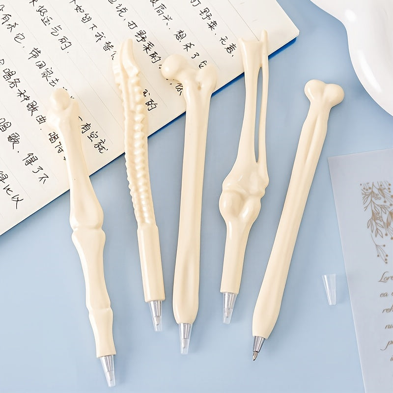 5Pcs Bone Shape Ballpoint Pen Set School Office Writing Supplies Gift Stationery