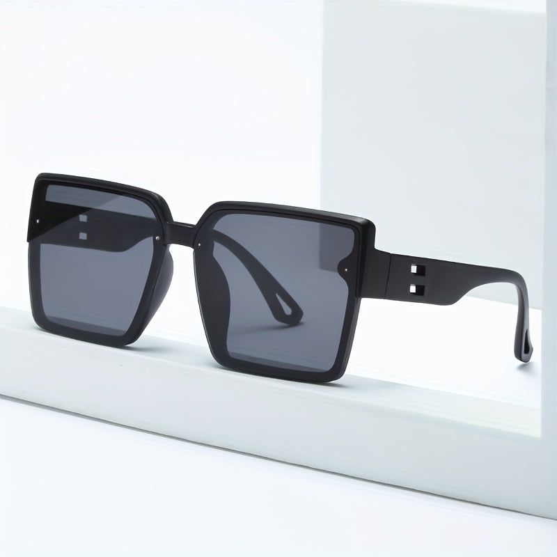 Men's Large Square Frame Sunglasses with Glasses Case