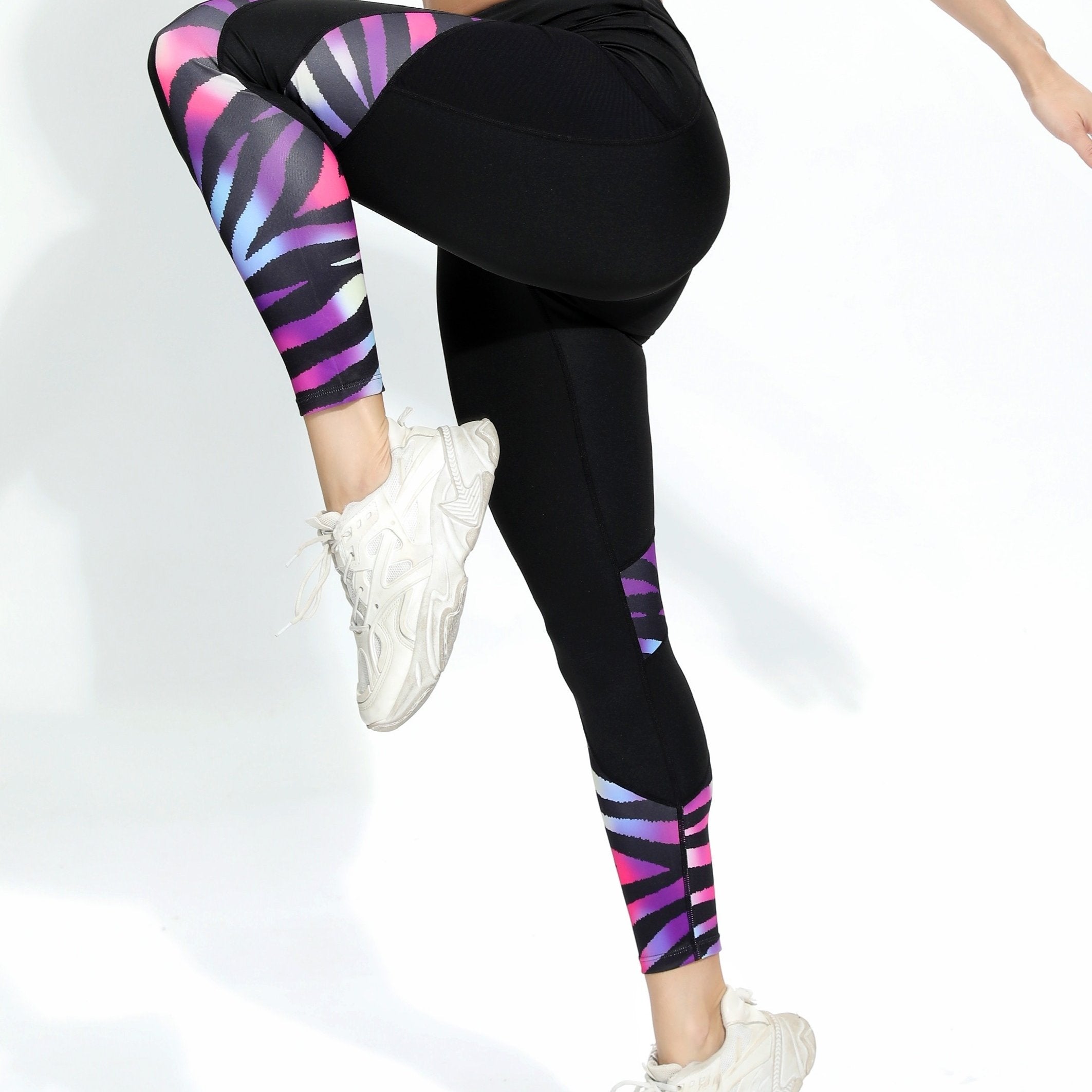 Striped Print Yoga Pants Slimming Leggings