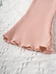 Ruffle Trim Flared Pants 2pcs Set