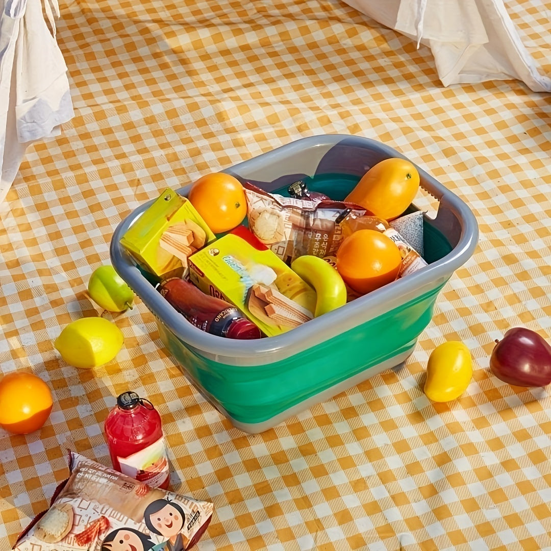 Foldable Storage Basket Outdoor Picnic Food Organizer