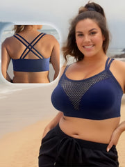 Sports Bra Solid Breathable Criss Cross Fitness Bra