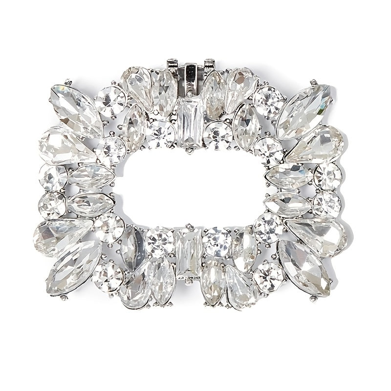 Square Rhinestones Shoe Buckles - Wedding High Heel Decoration