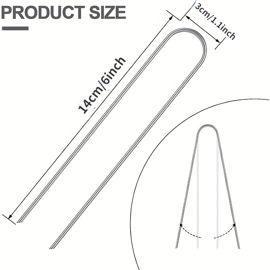 50 Packs Landscape Staples 15 24 Cm Garden Stakes Galvanized U Shaped Pins