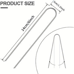 50 Packs Landscape Staples 15 24 Cm Garden Stakes Galvanized U Shaped Pins