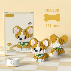 Cute Puppy Building Blocks Set - Wooden Desk Ornament for Birthday & Holiday