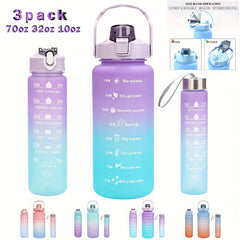 Large Capacity Gradient Sports Water Bottle with Straw