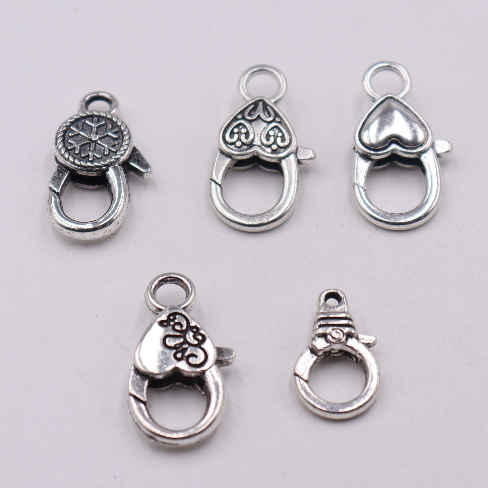 20pcs Mixed Ancient Silvery Alloy Lobster Clasp DIY Materials