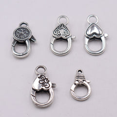 20pcs Mixed Ancient Silvery Alloy Lobster Clasp DIY Materials