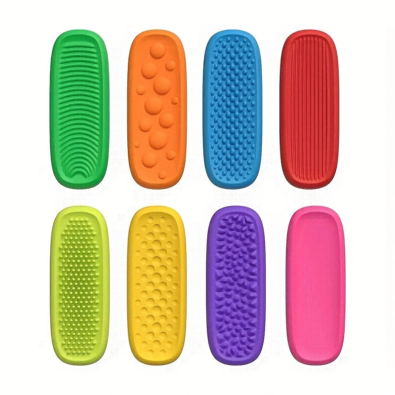 Silicone Sensory Stones Set - Textured Finger Toys for Anxiety Relief
