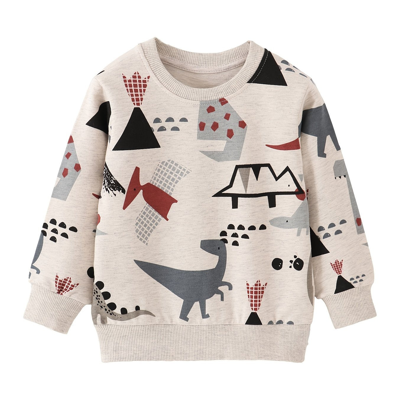 Baby Boys Dinosaur Print Pullover Sweatshirt Top