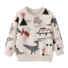 Baby Boys Dinosaur Print Pullover Sweatshirt Top